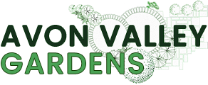 Avon Valley Gardens main logo with garden plan detail